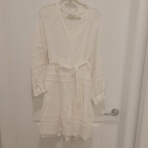 White Guaze Lace Trim Dress